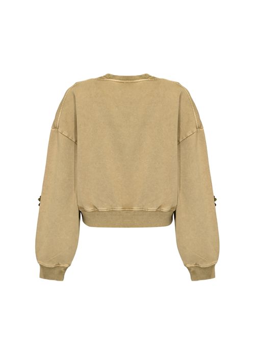 Felpa Kikoine in maglia di cotone con ricami floreali Beige PINKO | 106302 A34LC88